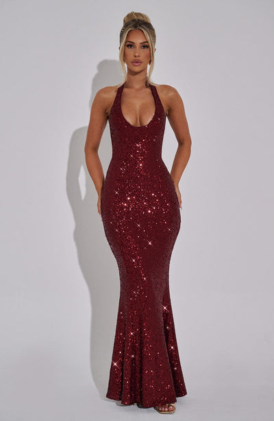 Odette Maxi Dress - Wine Babyboo Fashion Odette Maxi Dress - Wine Babyboo Fashion
