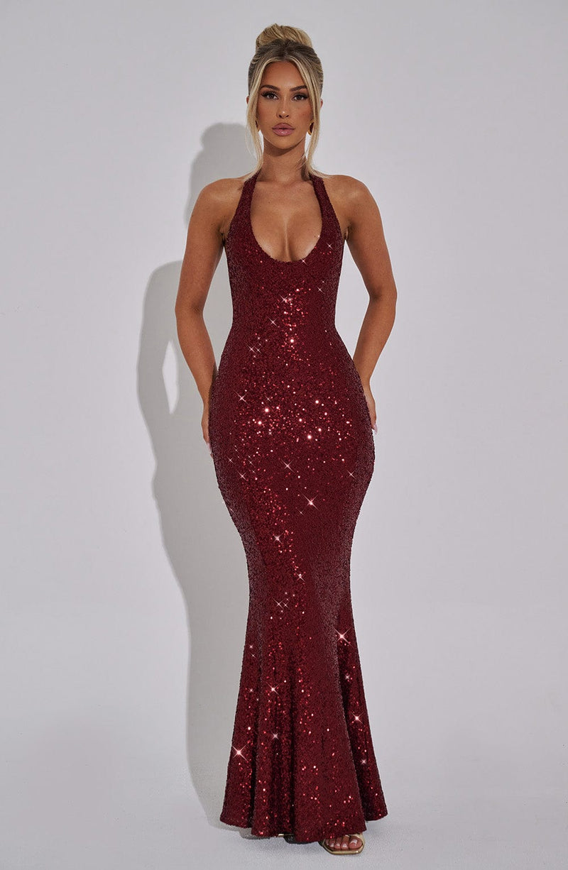 Odette Maxi Dress - Wine Babyboo Fashion Odette Maxi Dress - Wine Babyboo Fashion