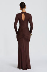 Oriane Maxi Dress - Plum Brown Dress Babyboo Fashion Premium Exclusive Design