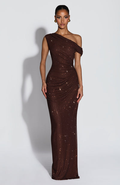 babyboo brown dress Ottilie Maxi in Plum Size S Colour:Rust flattering fit White Maxi Dress - white dress on sale