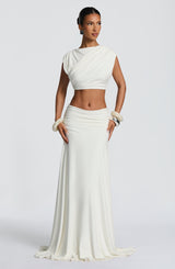 Paige Maxi Skirt - Ivory Skirt Babyboo Fashion Premium Exclusive Design