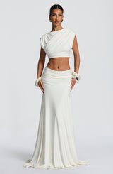 Paige Maxi Skirt - Ivory Skirt Babyboo Fashion Premium Exclusive Design