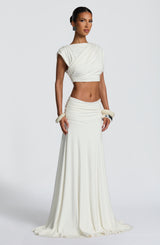 Paige Maxi Skirt - Ivory Skirt Babyboo Fashion Premium Exclusive Design