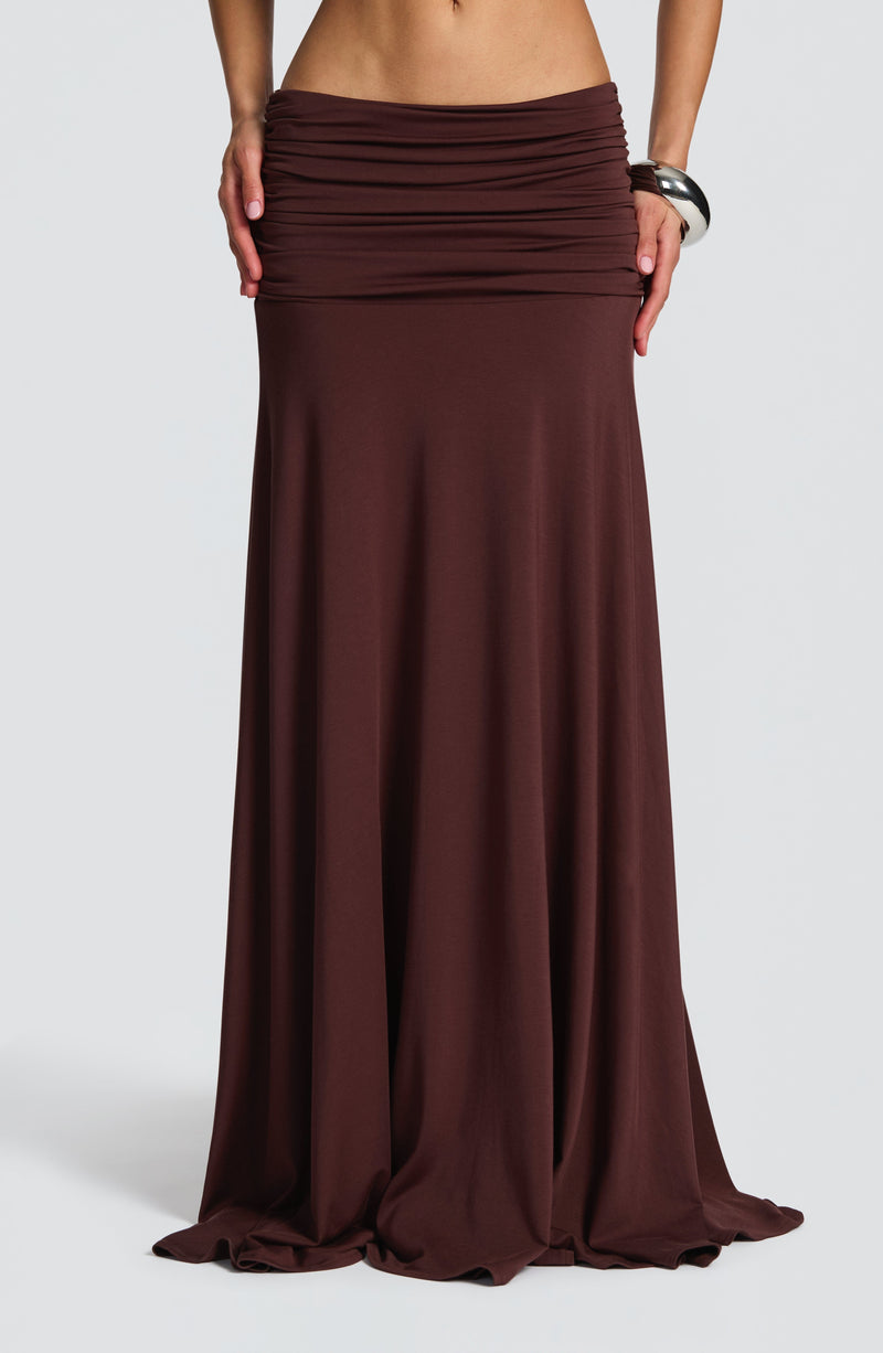 Buy Plum Brown Maxi Skirt