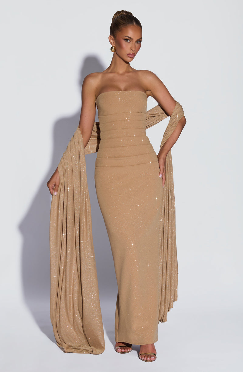 Pandra Maxi Dress - Gold Sparkle Pandra Maxi Dress - Gold Sparkle