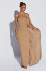 Pandra Maxi Dress - Gold Sparkle Dress Babyboo Fashion Premium Exclusive Design