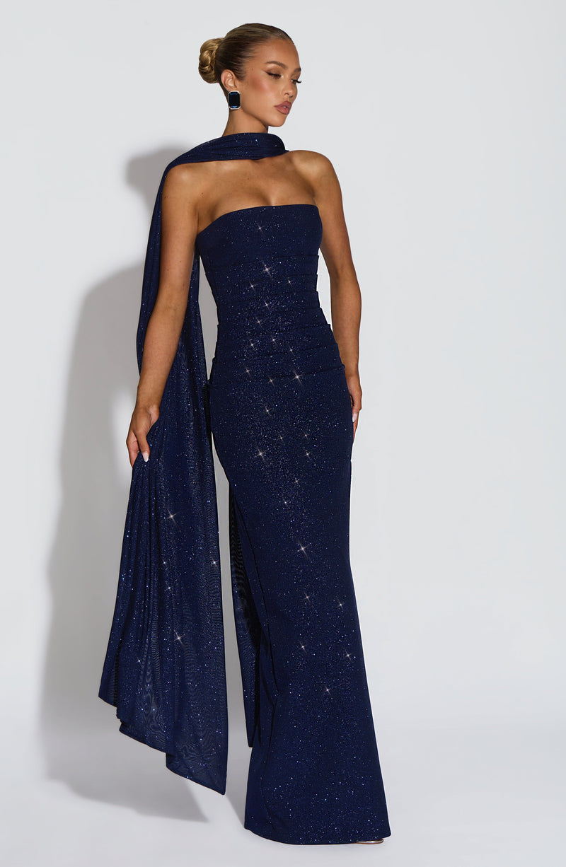 Pandra Maxi Dress - Navy Sparkle Dress Babyboo Fashion Premium Exclusive Design