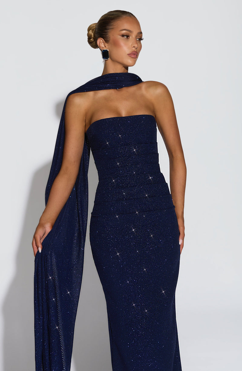 Pandra Maxi Dress - Navy Sparkle Dress Babyboo Fashion Premium Exclusive Design