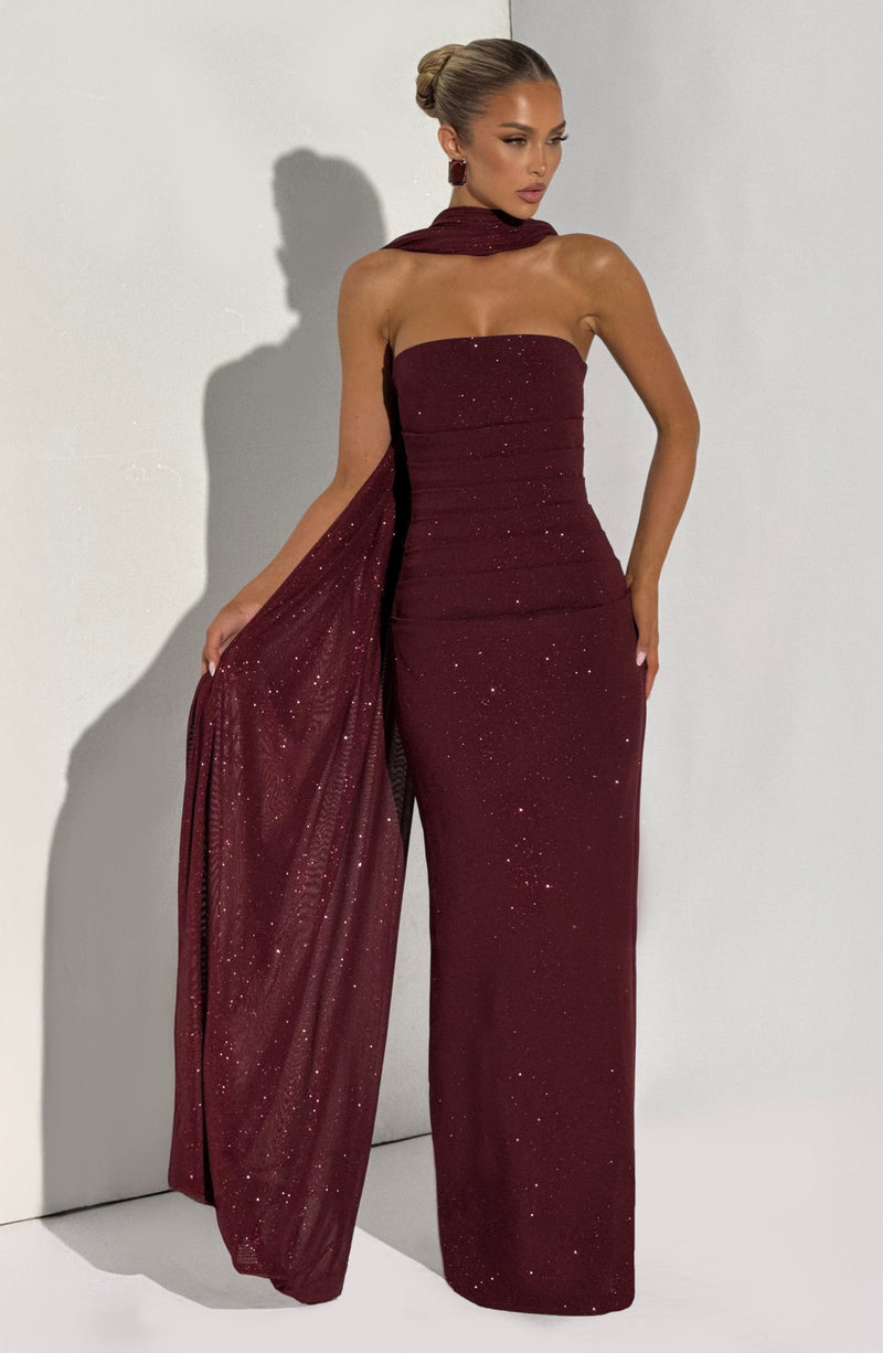 Pandra Maxi Dress - Wine Sparkle Dress Babyboo Fashion Premium Exclusive Design