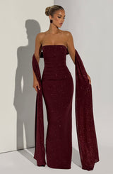 Pandra Maxi Dress - Wine Sparkle Dress Babyboo Fashion Premium Exclusive Design