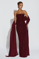 Pandra Maxi Dress - Wine Sparkle Dress Babyboo Fashion Premium Exclusive Design