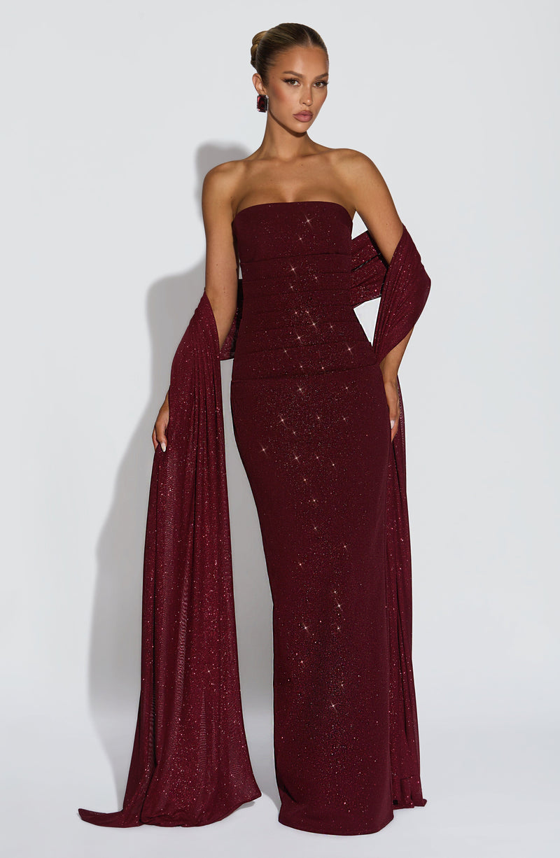 Pandra Maxi Dress - Wine Sparkle Dress Babyboo Fashion Premium Exclusive Design