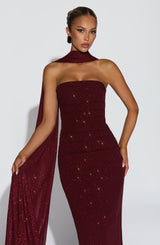 Pandra Maxi Dress - Wine Sparkle Dress Babyboo Fashion Premium Exclusive Design