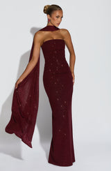 Pandra Maxi Dress - Wine Sparkle Dress Babyboo Fashion Premium Exclusive Design