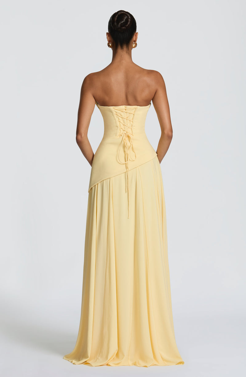 open lace back dress Yellow Maxi Dress - Patricia Maxi Dress