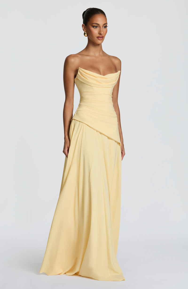 Yellow Maxi Dress - Patricia Maxi Dress - Babyboo Fashion