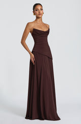 Patricia Maxi Dress - Plum Brown Dress Babyboo Fashion Premium Exclusive Design