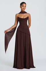 Patricia Maxi Dress - Plum Brown Dress Babyboo Fashion Premium Exclusive Design