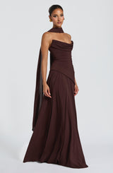 Patricia Maxi Dress - Plum Brown Dress Babyboo Fashion Premium Exclusive Design