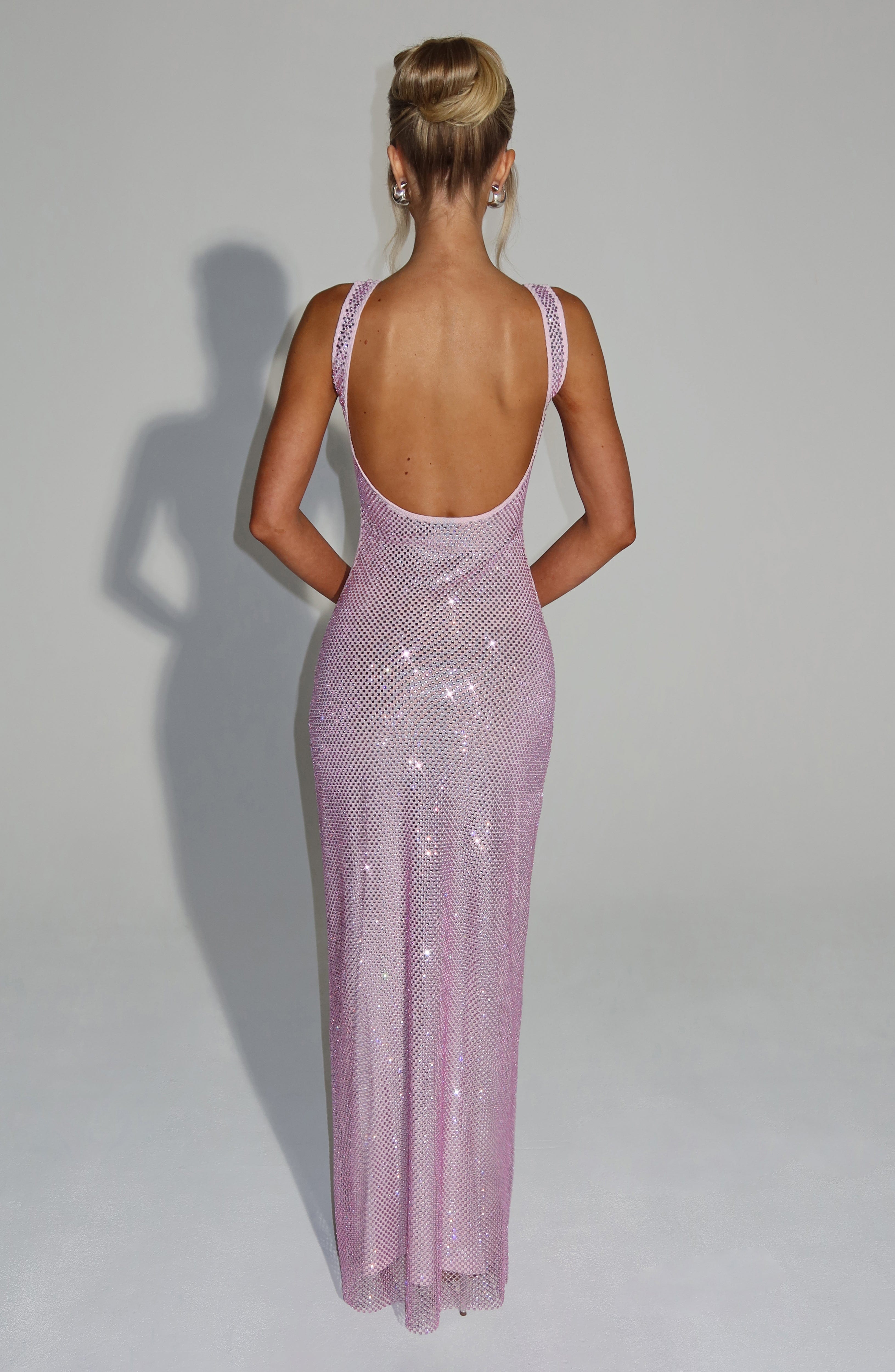 Cherry Sky Maxi Dress - Baby Pink