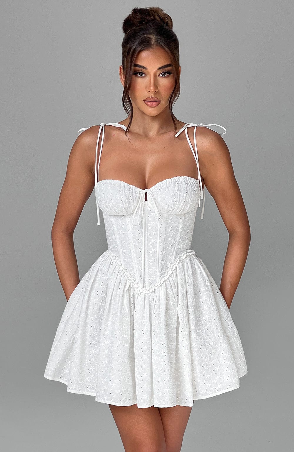 Phoebe Lace Trim Mini Dress main image 0