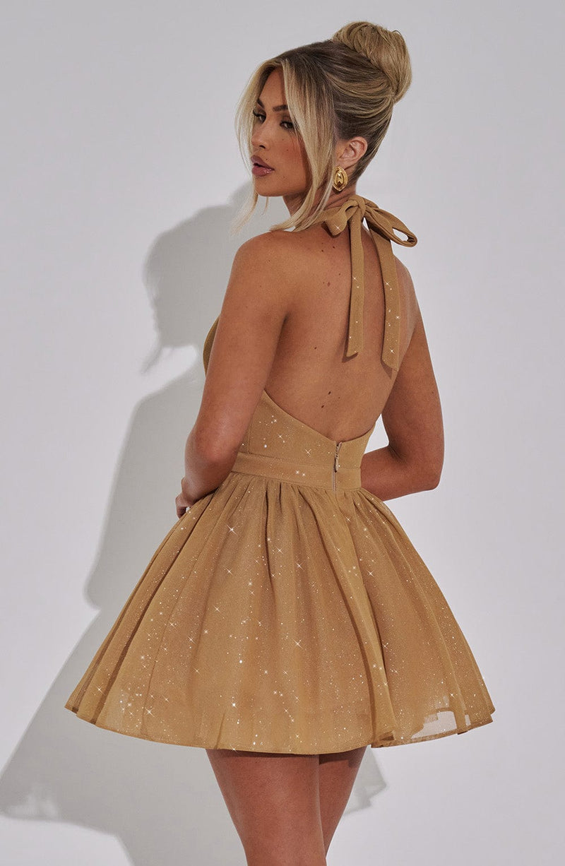 Pippa Mini Dress - Gold Sparkle Babyboo Fashion Pippa Mini Dress - Gold Sparkle Babyboo Fashion