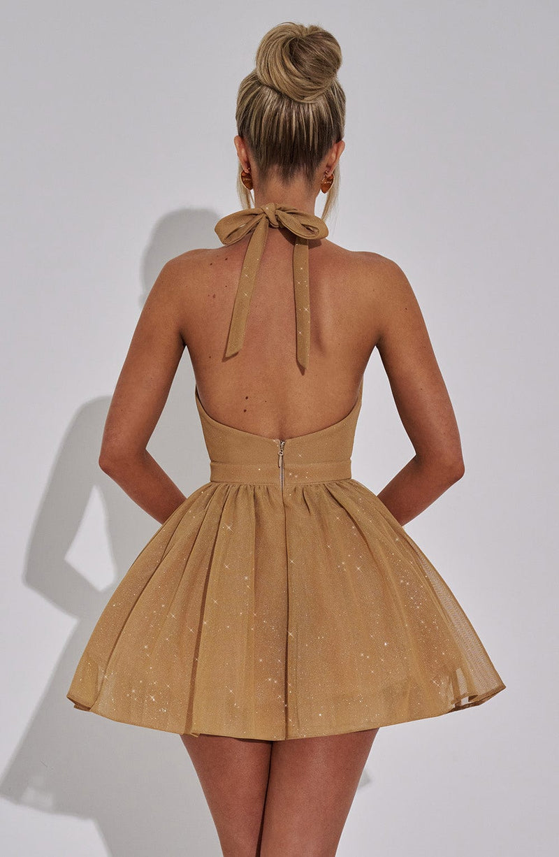 Pippa Mini Dress - Gold Sparkle Babyboo Fashion Pippa Mini Dress - Gold Sparkle Babyboo Fashion