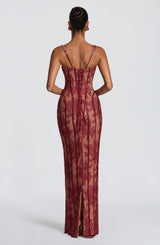 Polina Maxi Dress - Burgundy Dress Babyboo Fashion Premium Exclusive Design