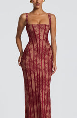 Polina Maxi Dress - Burgundy Dress Babyboo Fashion Premium Exclusive Design