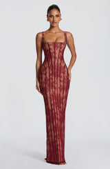Polina Maxi Dress - Burgundy Dress Babyboo Fashion Premium Exclusive Design