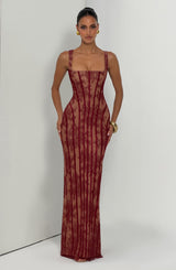 Polina Maxi Dress - Burgundy Dress Babyboo Fashion Premium Exclusive Design