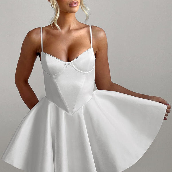 poppy mini dress in ivory - Womens dresses
