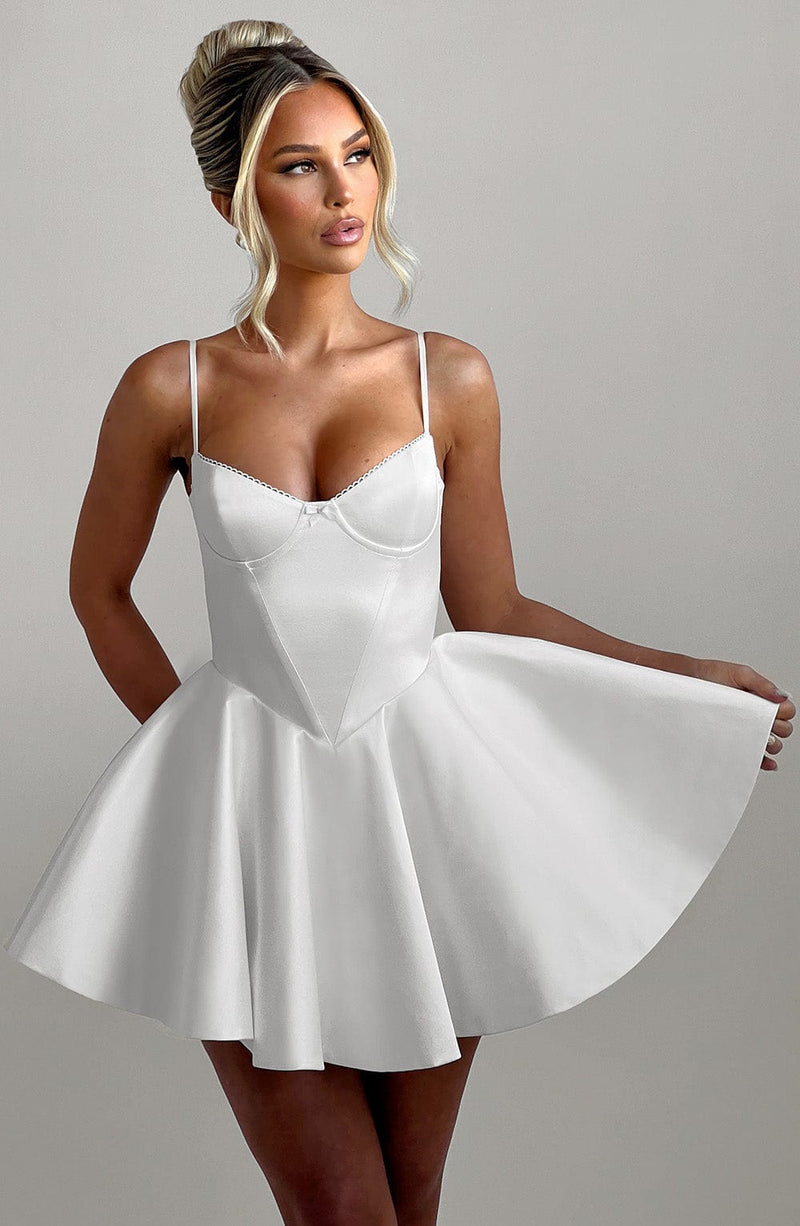 Poppy Mini Dress - Ivory | Babyboo Fashion Poppy Mini Dress - Ivory | Babyboo Fashion