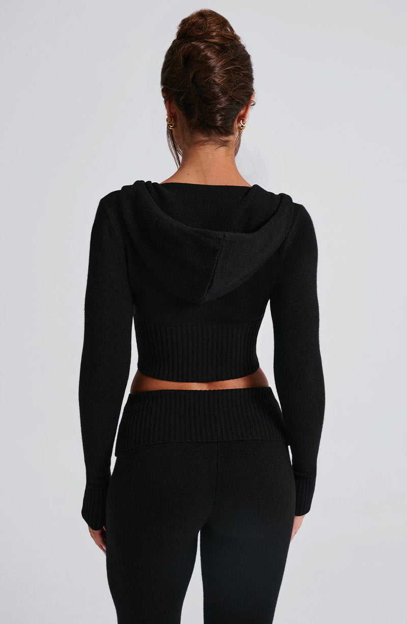 Portia Knit Hoodie - Black Tops Babyboo Fashion Premium Exclusive Design