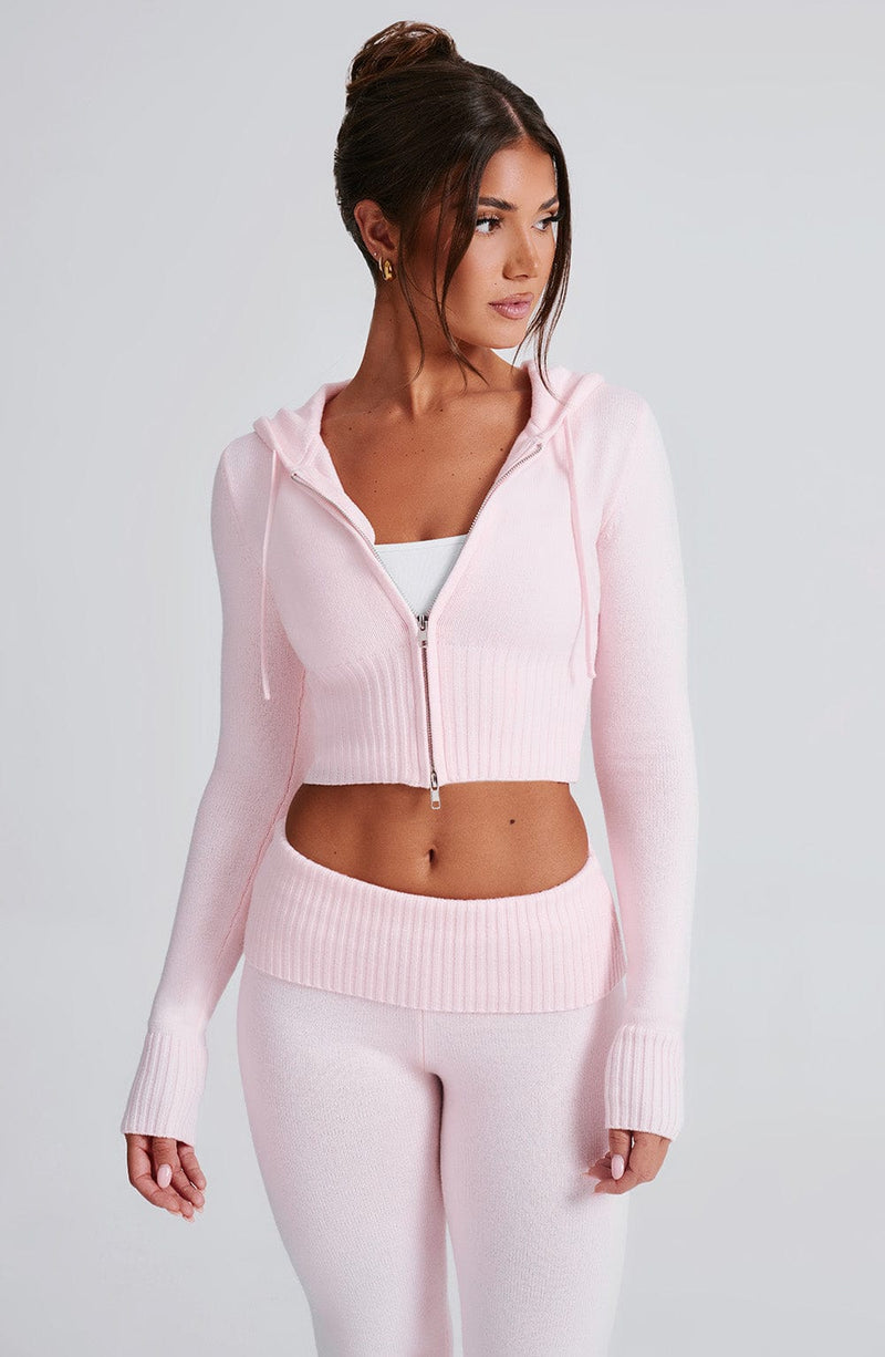 Portia Knit Hoodie - Pink Tops Babyboo Fashion Premium Exclusive Design
