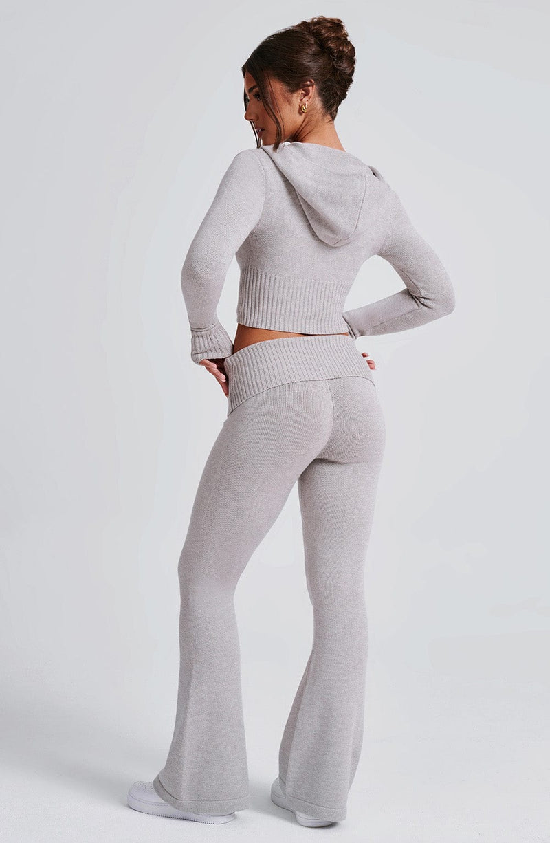 Portia Knit Pants - Light Grey Marl Pants Babyboo Fashion Premium Exclusive Design
