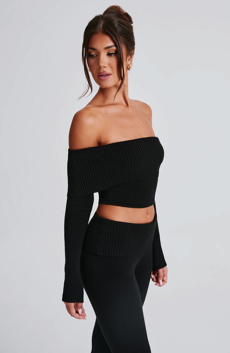 Portia Knit Top - Black Tops Babyboo Fashion Premium Exclusive Design