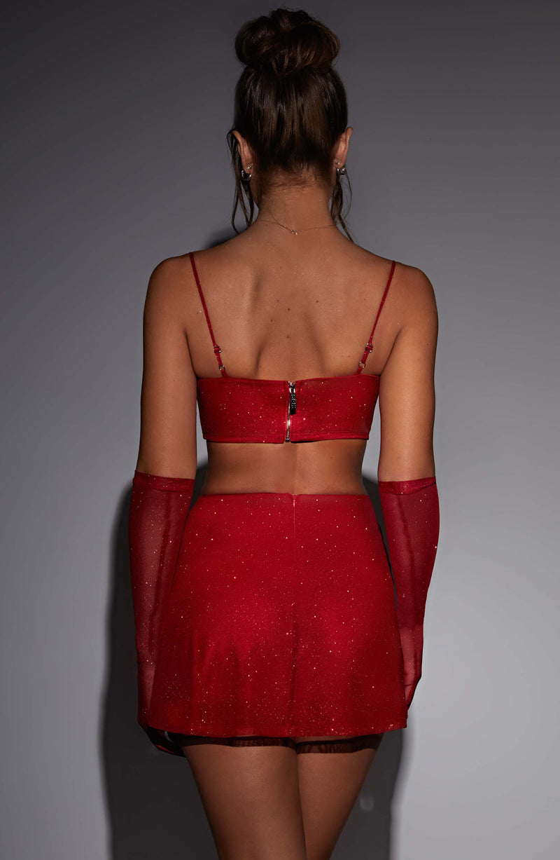 Posie Top - Red Sparkle Tops Babyboo Fashion Premium Exclusive Design