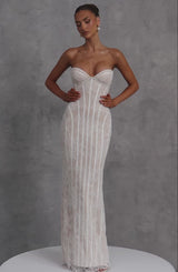 Sian Maxi Dress - Ivory Embellishment