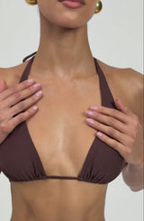 Pietra Triangle Bikini Top - Plum Brown