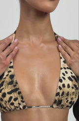 Pietra Triangle Bikini Top - Leopard Print