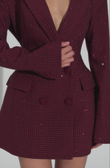 Elvira Mini Dress - Burgundy Sparkle