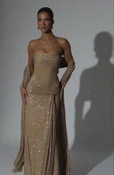 Paula Maxi Dress - Gold Sparkle
