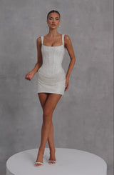 Christabel Mini Dress - Ivory Sparkle
