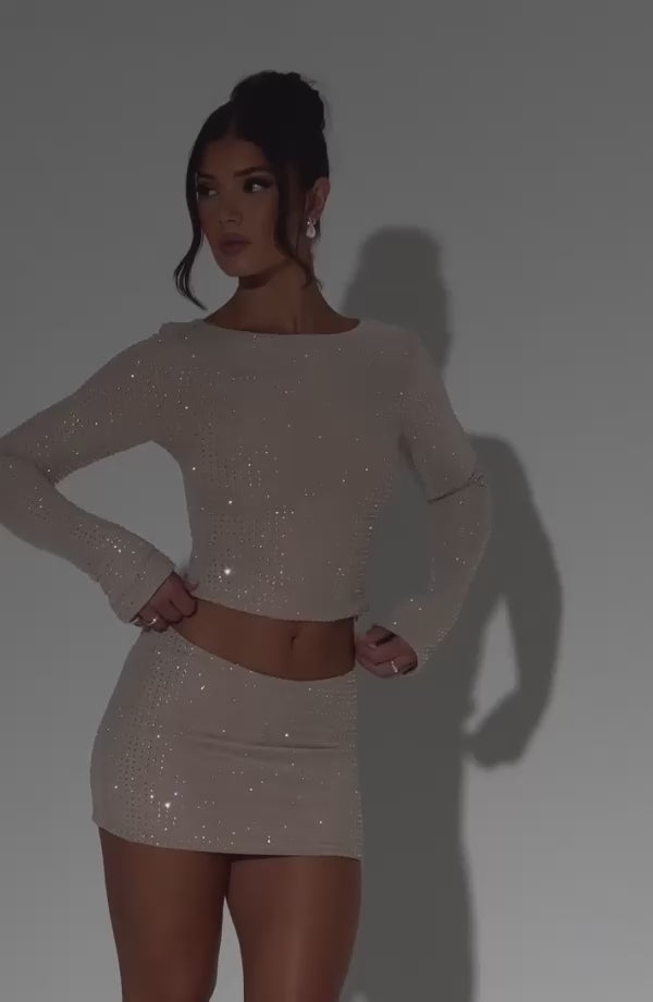 FA SOGNO NUDE TOP WHITE CAKE MINI SKIRT