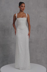 Calanthe Maxi Dress - Ivory Sparkle