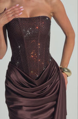 Ebony Mini Dress - Plum Brown