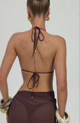 Suki Triangle Bikini Top - Plum Brown
