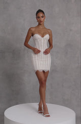 Sian Mini Dress - Ivory Embellishment