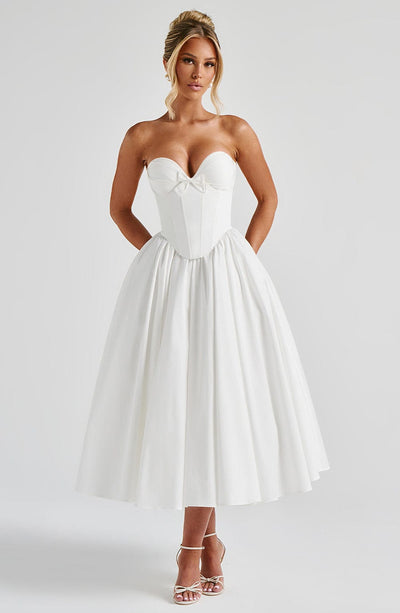 Prim Midi Dress - Ivory | Elegant Midi Dress | Babyboo Fashion Prim Midi Dress - Ivory | Elegant Midi Dress | Babyboo Fashion